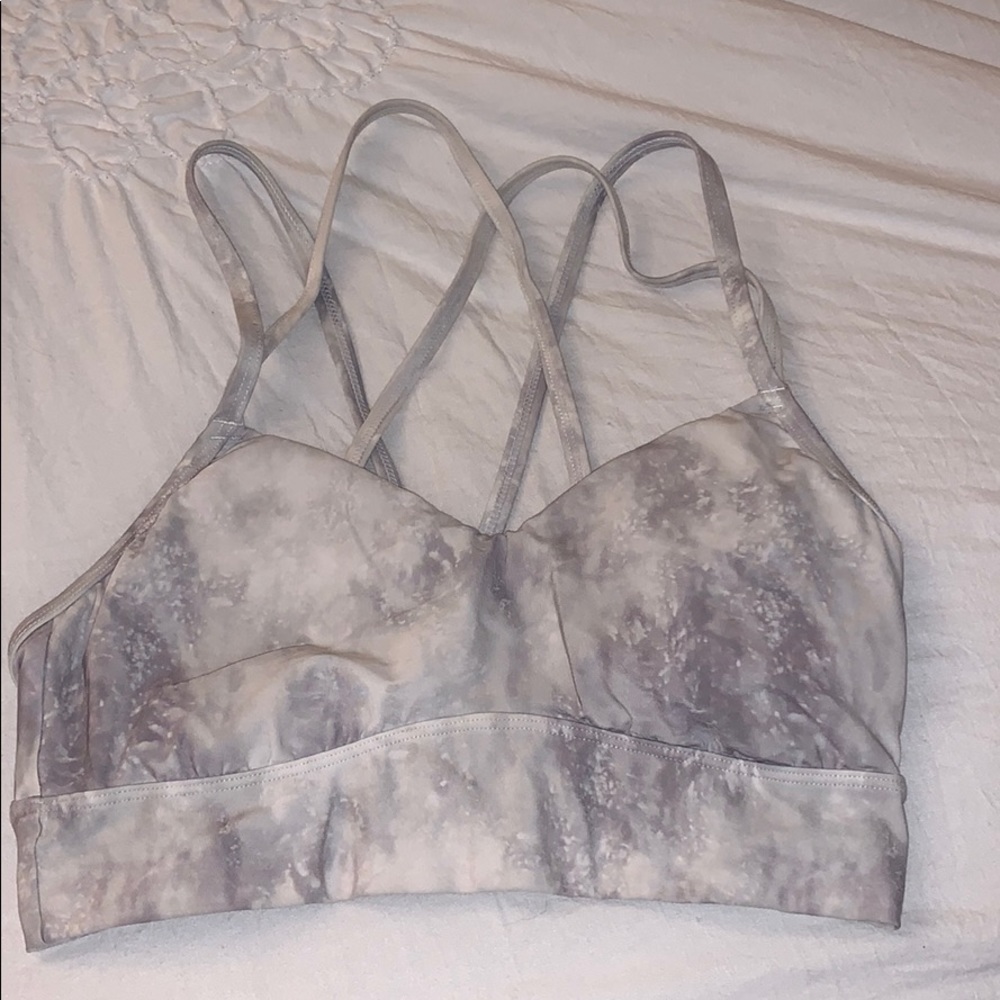 White Marble Sports Bra